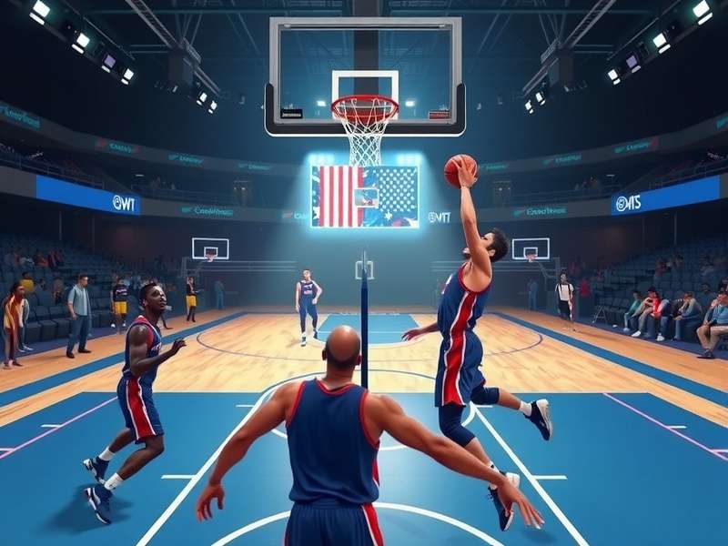 VR Slam Dunk Challenge gameplay screenshot showing immersive basketball action